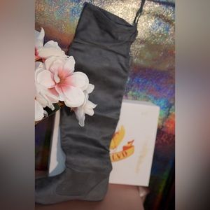 Grey Thigh High Boots